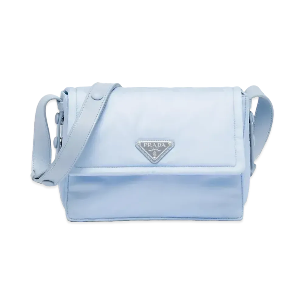 PRADA Small Padded Re Nylon Shoulder Bag "Light Blue"