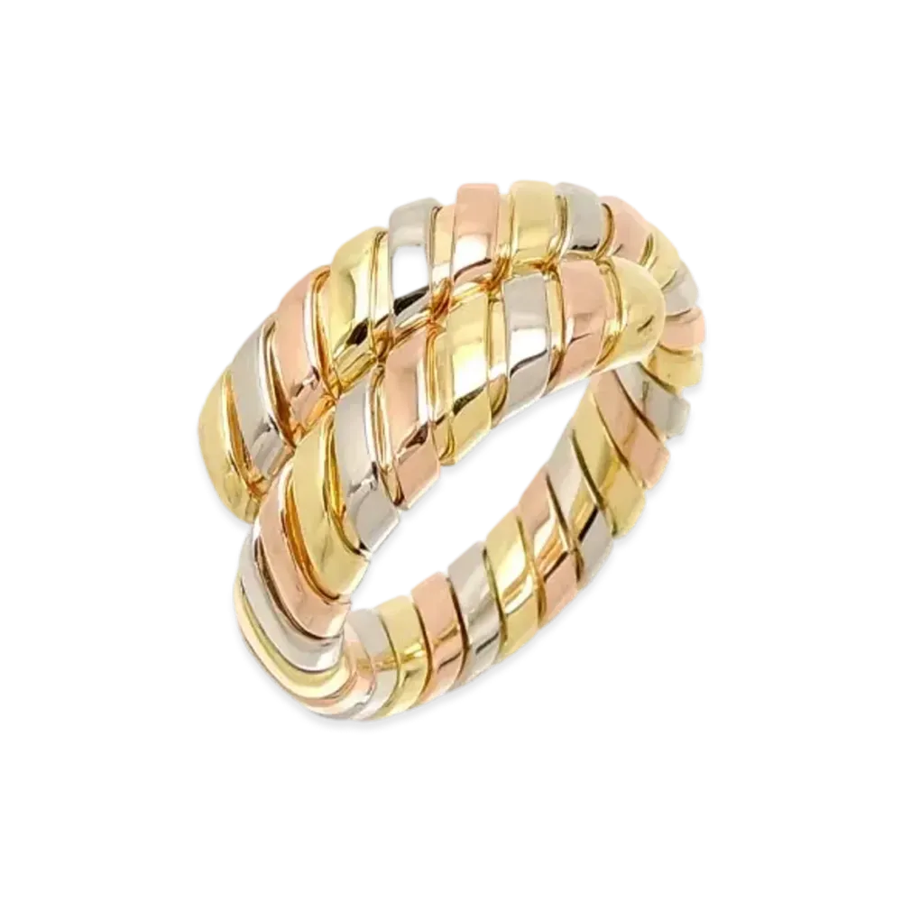 BVLGARI Tubogas Ring "Pink Gold/Yellow Gold/White Gold"