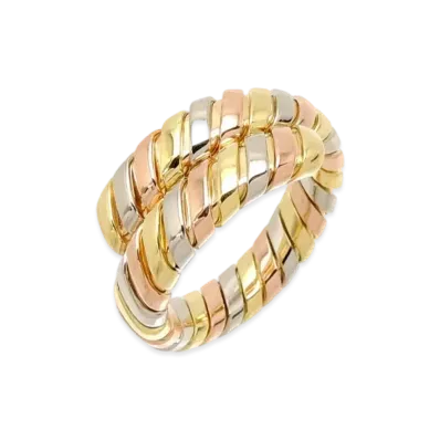 BVLGARI Tubogas Ring "Pink Gold/Yellow Gold/White Gold"