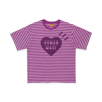 HUMAN MADE Heart Striped T-Shirt "Purple"