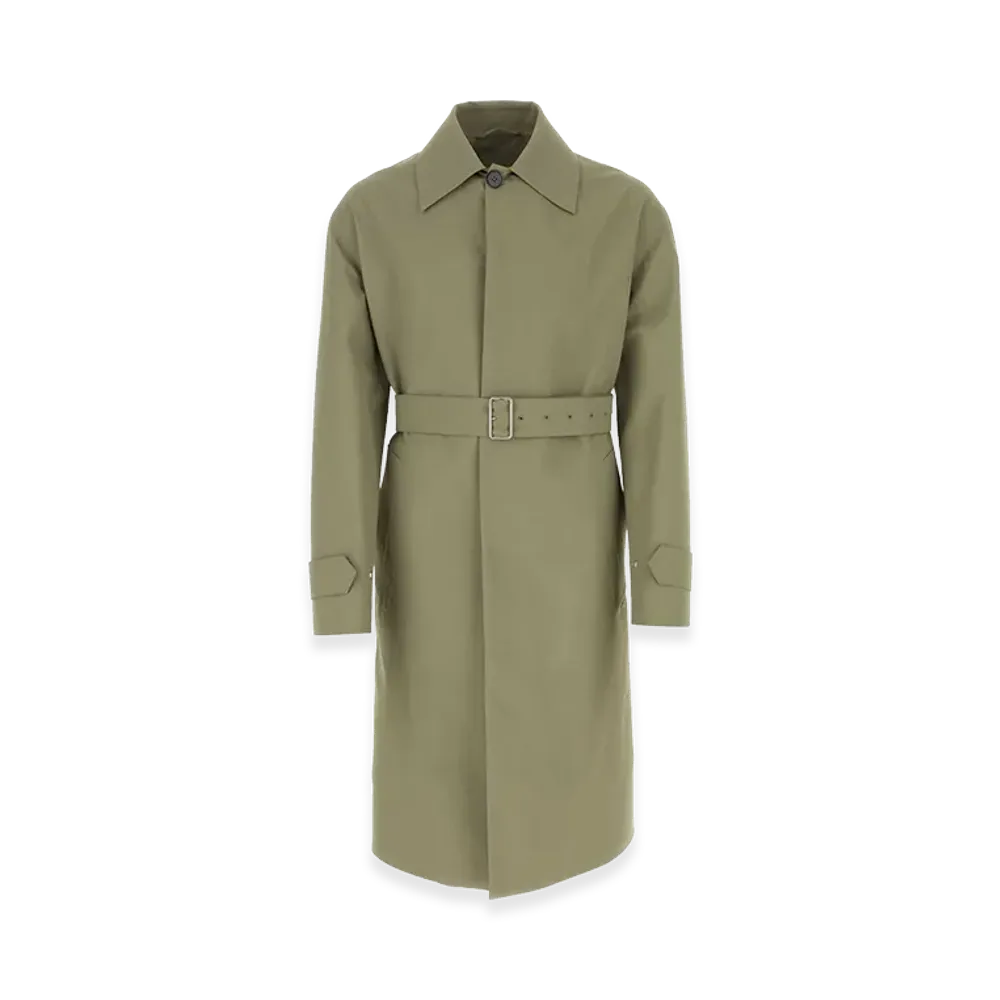 Jil Sander Army Green Cotton Trench Coat "Green"
