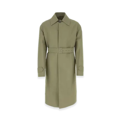 Jil Sander Army Green Cotton Trench Coat "Green"