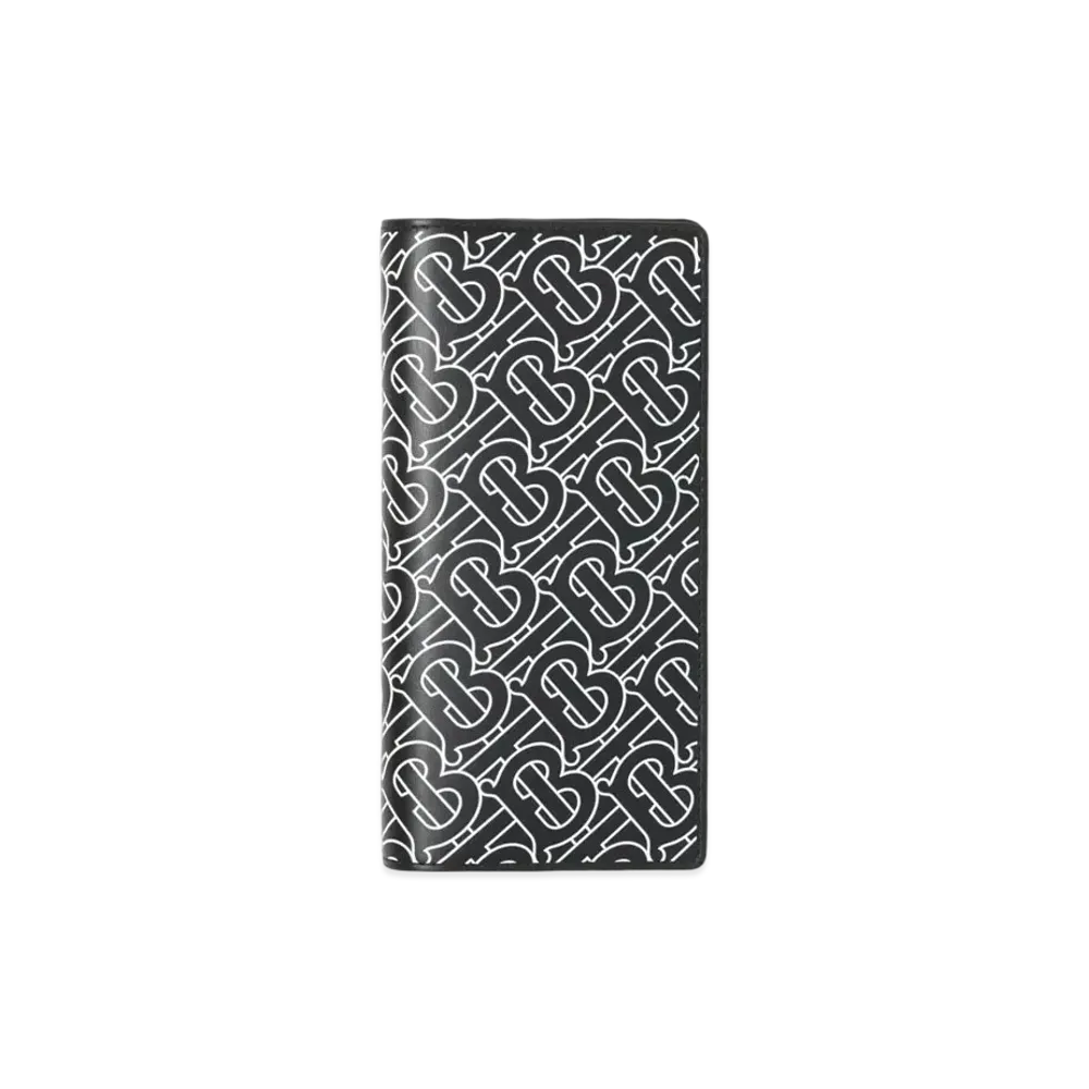 BURBERRY Monogram Print Leather Continental Wallet "Black/White"