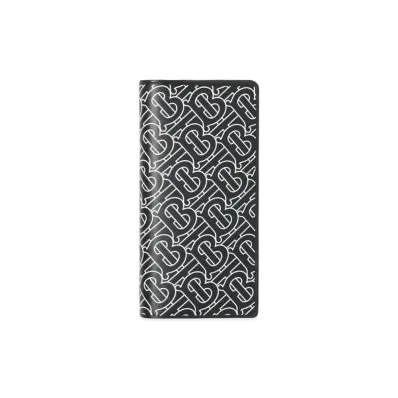 BURBERRY Monogram Print Leather Continental Wallet "Black/White"