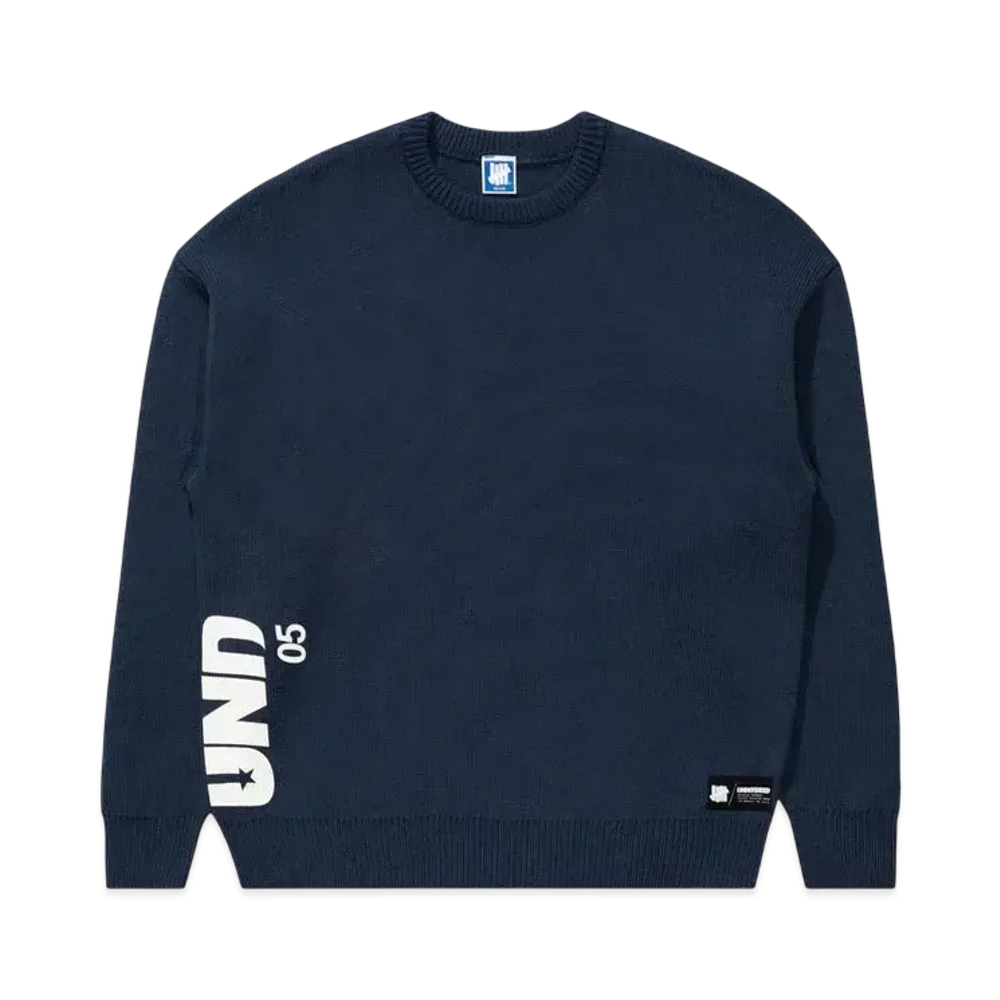 UNDEFEATED Printed Crewneck Sweater "Navy"