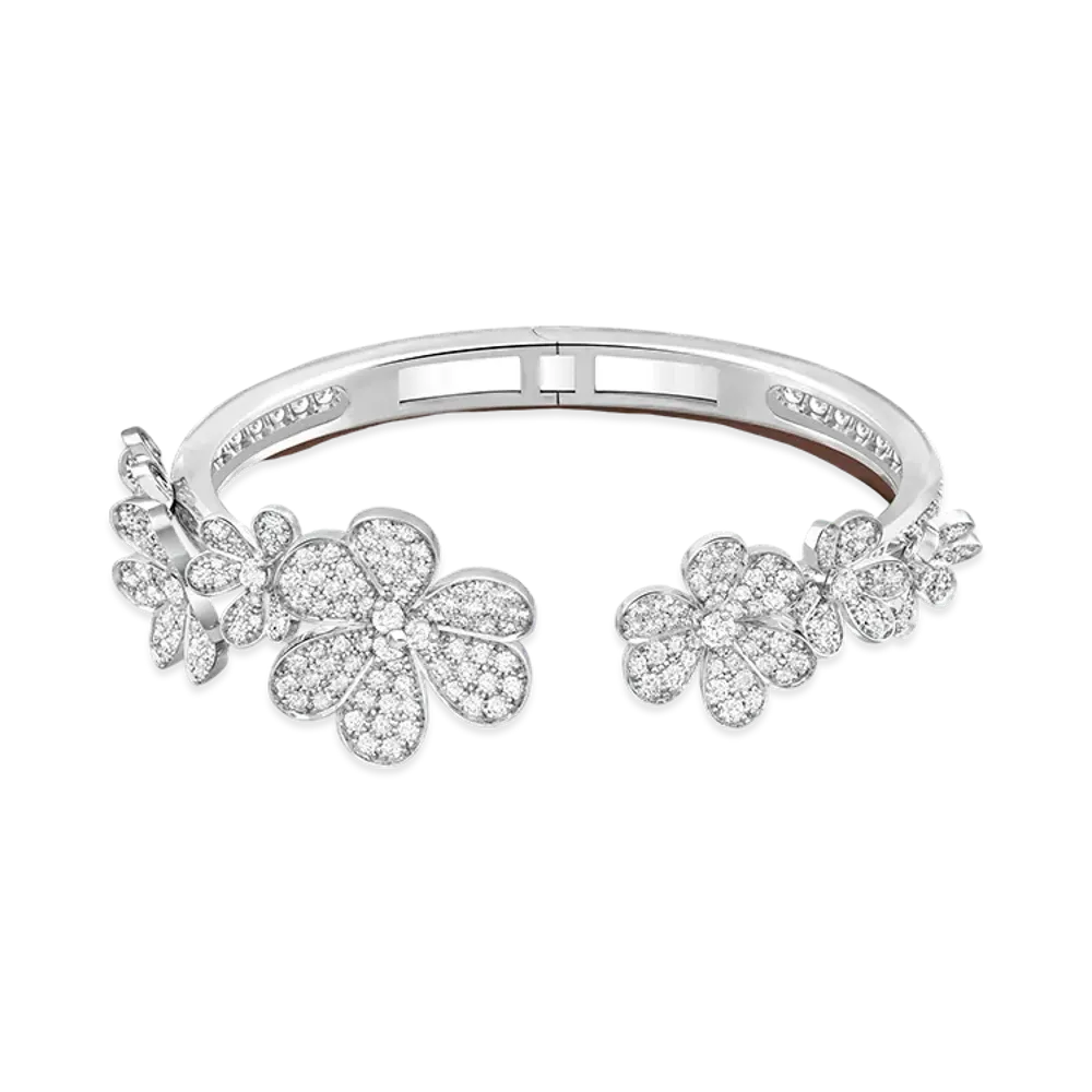 Van Cleef & Arpels Frivole bracelet 7 flowers medium model "18K White gold/Diamond"