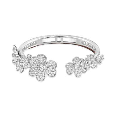 Van Cleef & Arpels Frivole bracelet 7 flowers medium model "18K White gold/Diamond"
