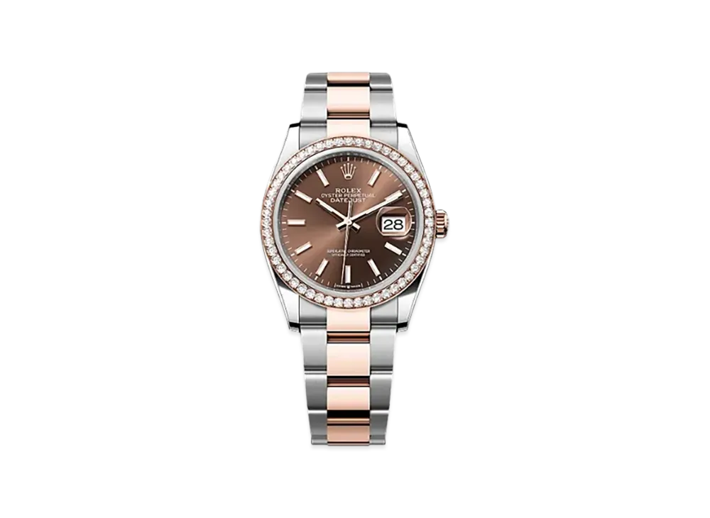 ROLEX Datejust 36mm Oystersteel & Everose Gold Diamond 126281RBR "Chocolate"