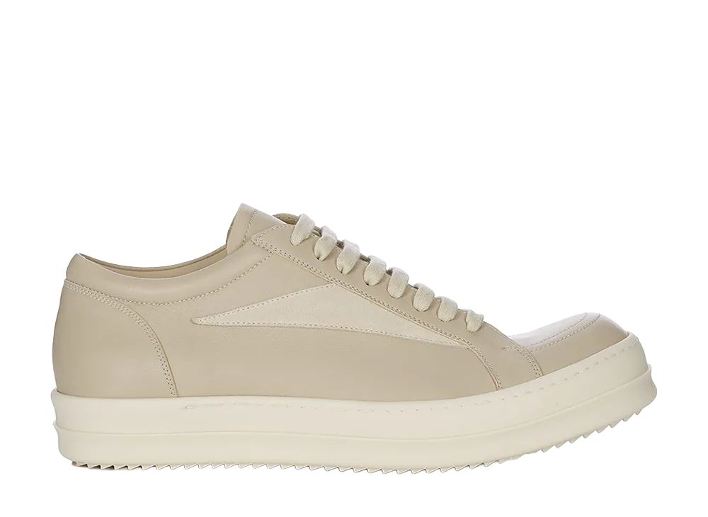 Rick Owens SS26 Vintage Sneaks Full Grain Cow Leather And Suede Leather "Sand/Milk"