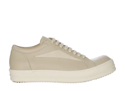 Rick Owens SS26 Vintage Sneaks Full Grain Cow Leather And Suede Leather "Sand/Milk"