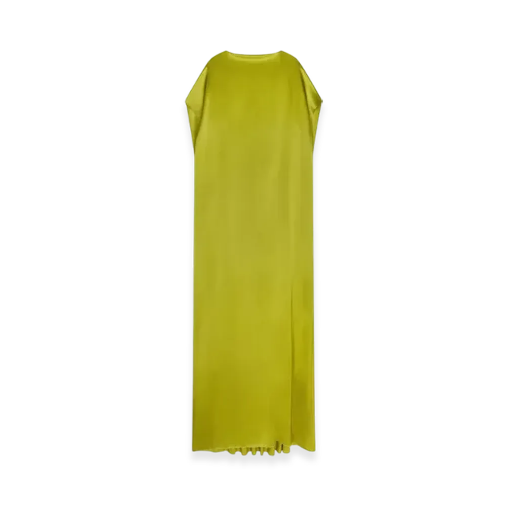 DRIES VAN NOTEN Women's Silk Floor Length Dress "Olive"