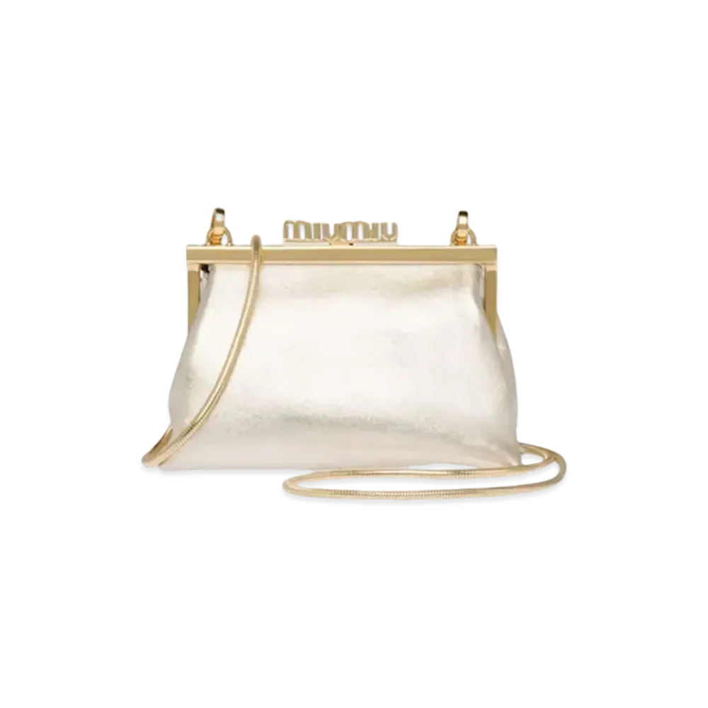 MIU MIU Shoulder Strap With Nappa Leather Wallet "Gold"