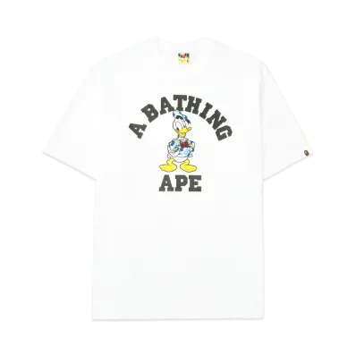 A BATHING APE x Disney Donald Duck College Relaxed Fit Tee "White"