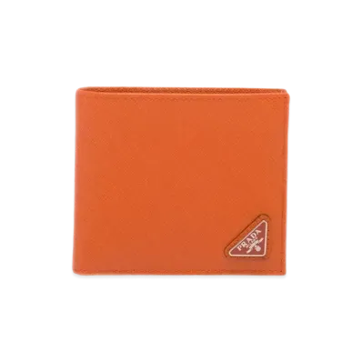 PRADA Saffiano Triangle Wallet "Papaya"