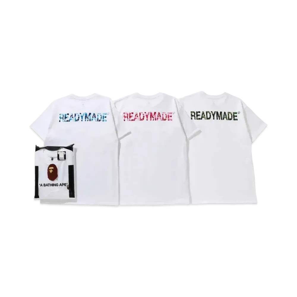 A BATHING APE / READYMADE 3 PACK TEE "White"