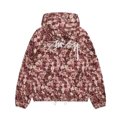 Stussy Beach Shell Floral Nylon "Maroon"