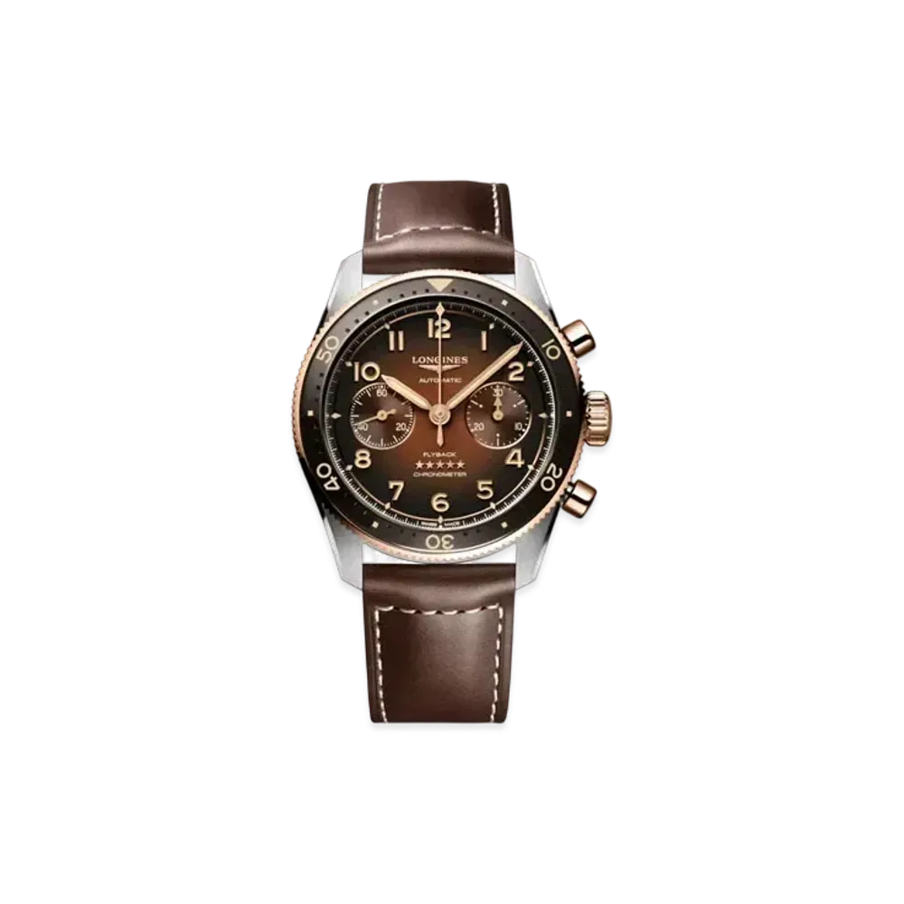 Longines Spirit Flyback 42mm "Stainless Steel/18K Rose Gold GC200/Brown" L3.821.5.59.2