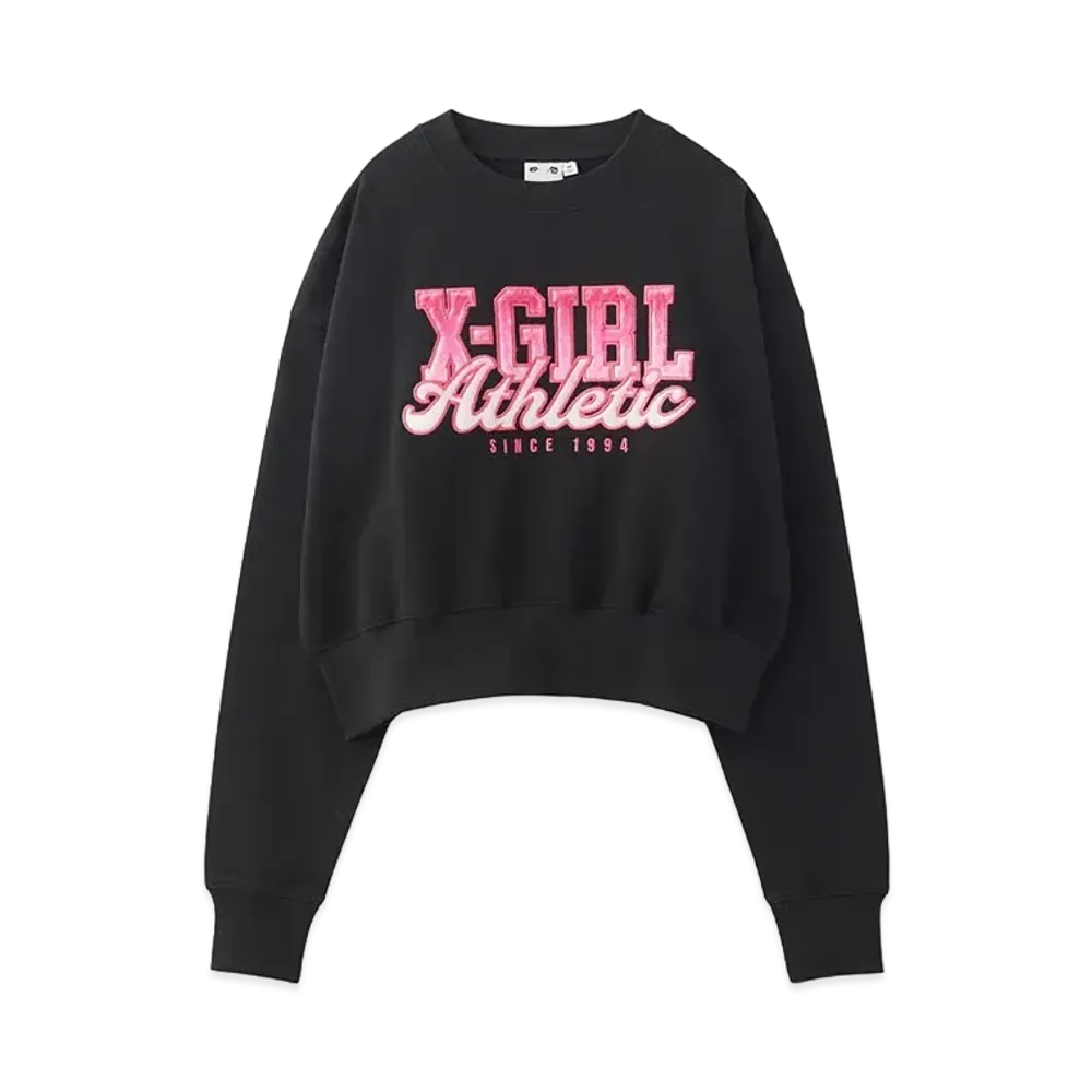 X-Girl Faux Fur Logo Compact Sweat Top "Black"