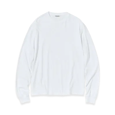 AURALEE Seamless L/S Tee "White"