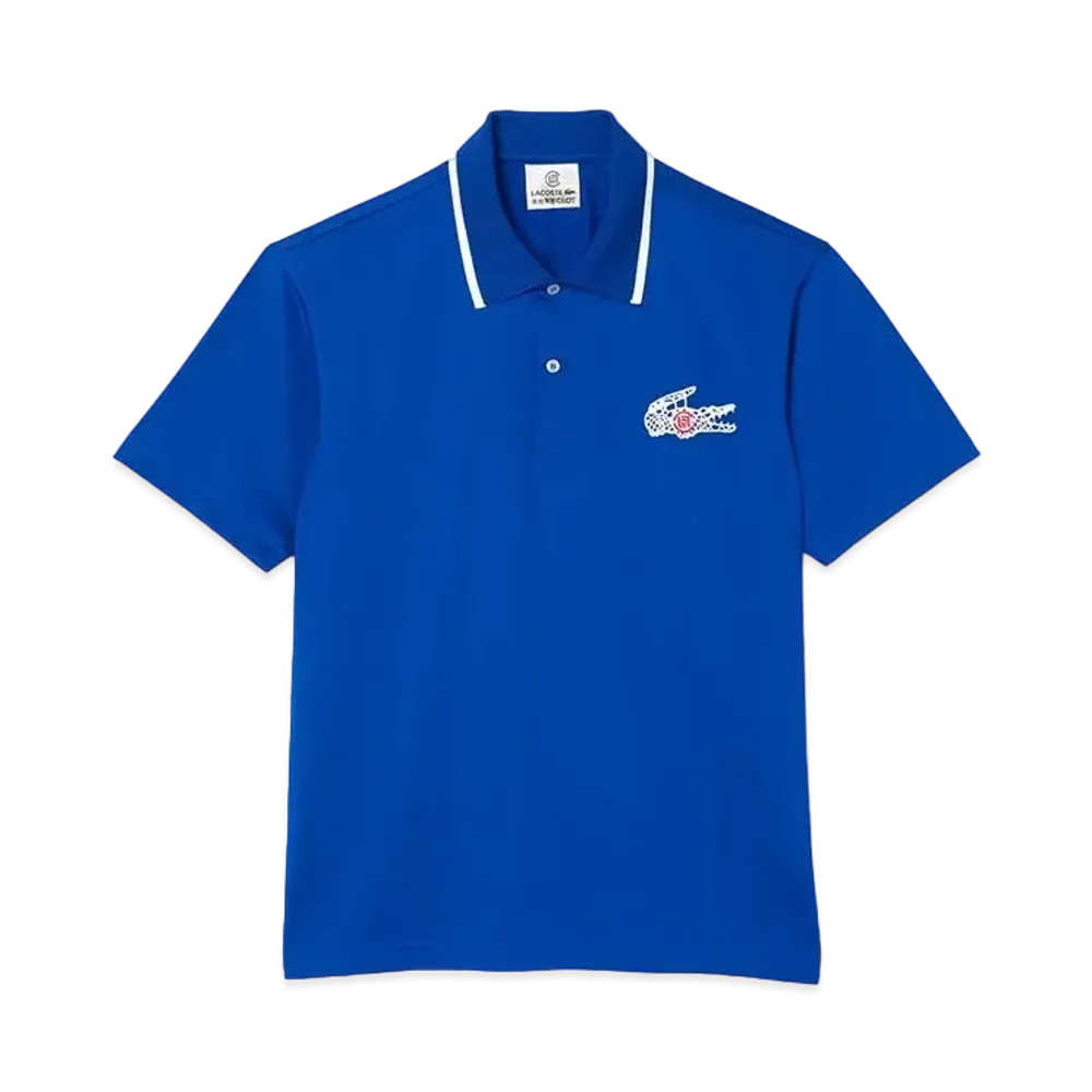 LACOSTE x CLOT Loose Fit Ultra Dry Jersey Polo Shirt "Blue"