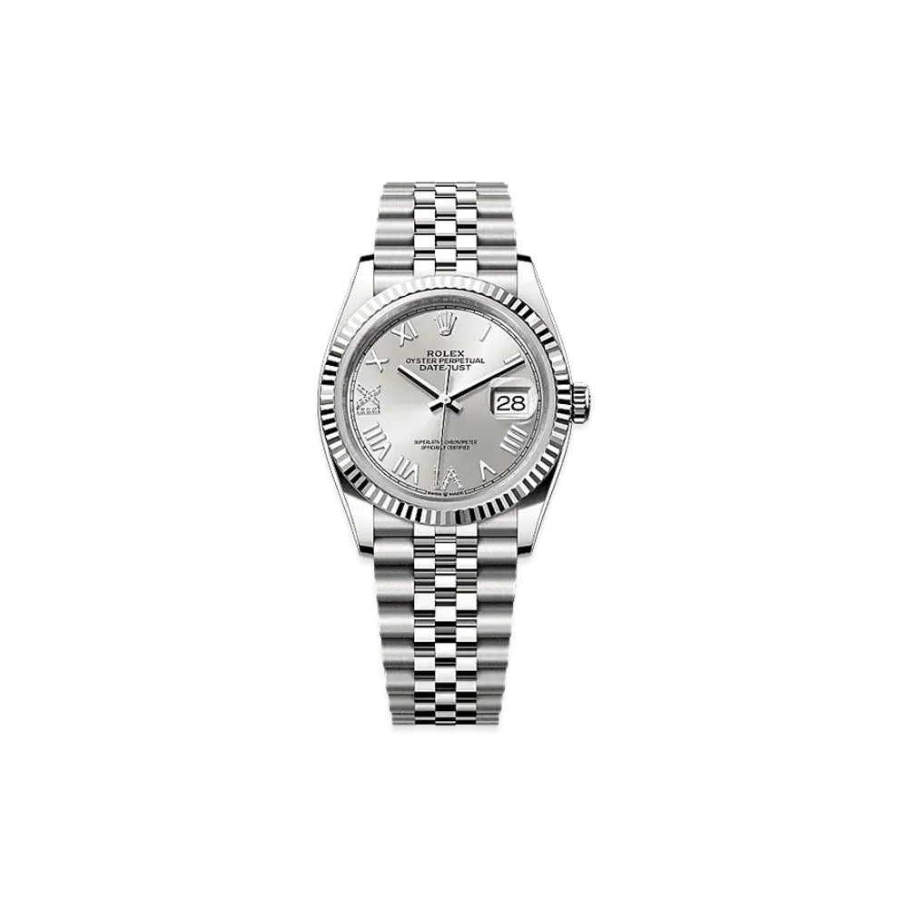 ROLEX Datejust 36 Oystersteel & White Gold "Silver"