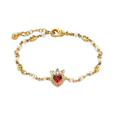 GUCCI Crystal Heart Bracelet