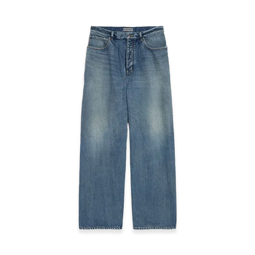 BALENCIAGA Organic Denim Baggy Jeans "Dark Blue"