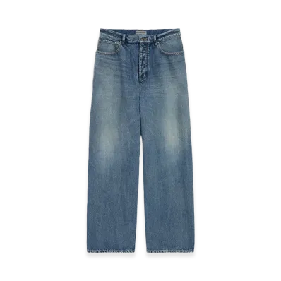 BALENCIAGA Organic Denim Baggy Jeans "Dark Blue"