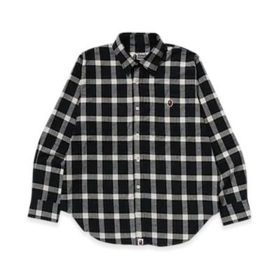 A BATHING APE One Point Check Shirt Bapec "Green"