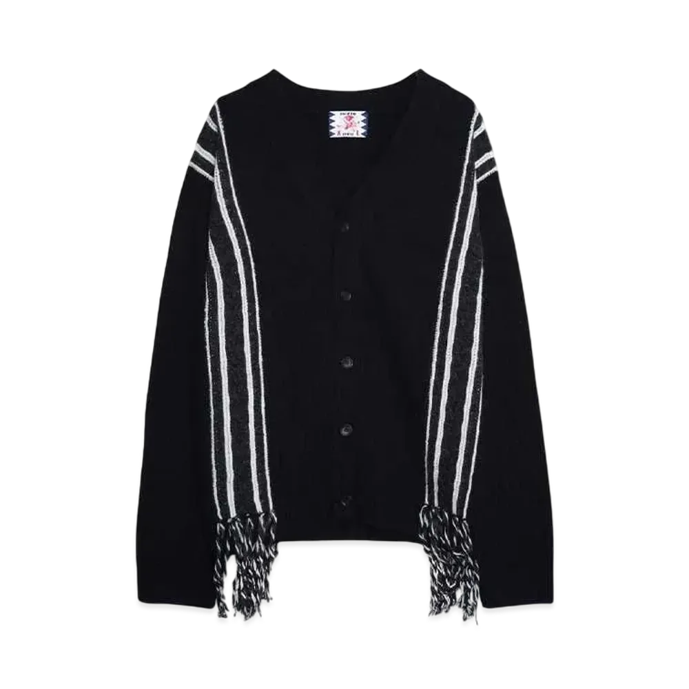 SON OF THE CHEESE FRINGE KNIT CARDIGAN "BLACK"