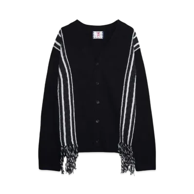 SON OF THE CHEESE FRINGE KNIT CARDIGAN "BLACK"