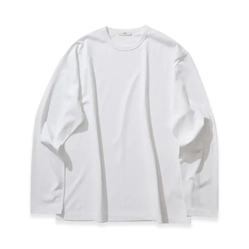 ATON Dry Cotton Jersey Standard Long Sleeve T-Shirt "White"