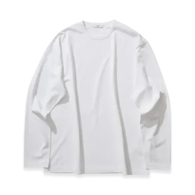 ATON Dry Cotton Jersey Standard Long Sleeve T-Shirt "White"