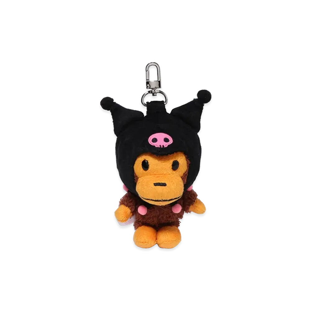 A BATHING APE x Kuromi Ladies Plush Doll Keychain "Black"