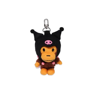 A BATHING APE x Kuromi Ladies Plush Doll Keychain "Black"