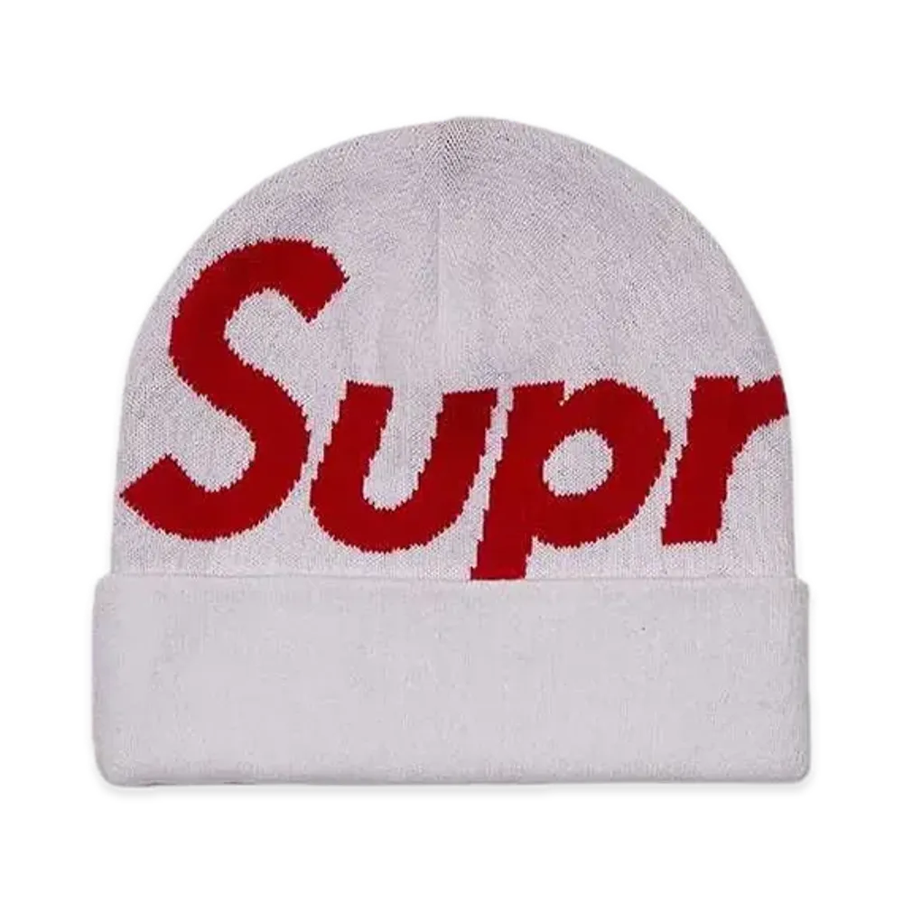 Supreme Big Logo Beanie "White"
