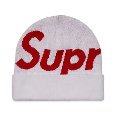 Supreme Big Logo Beanie "White"