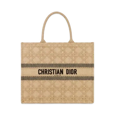 Dior Large Dior Book Tote Cannage Raffia "Natural"