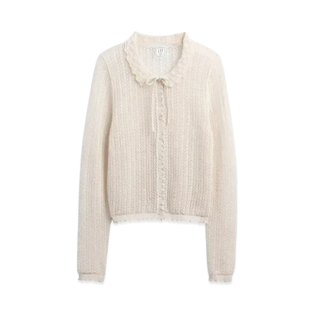 GAP x DOEN Linen Blend Pointe Cardigan "Chino Beige"