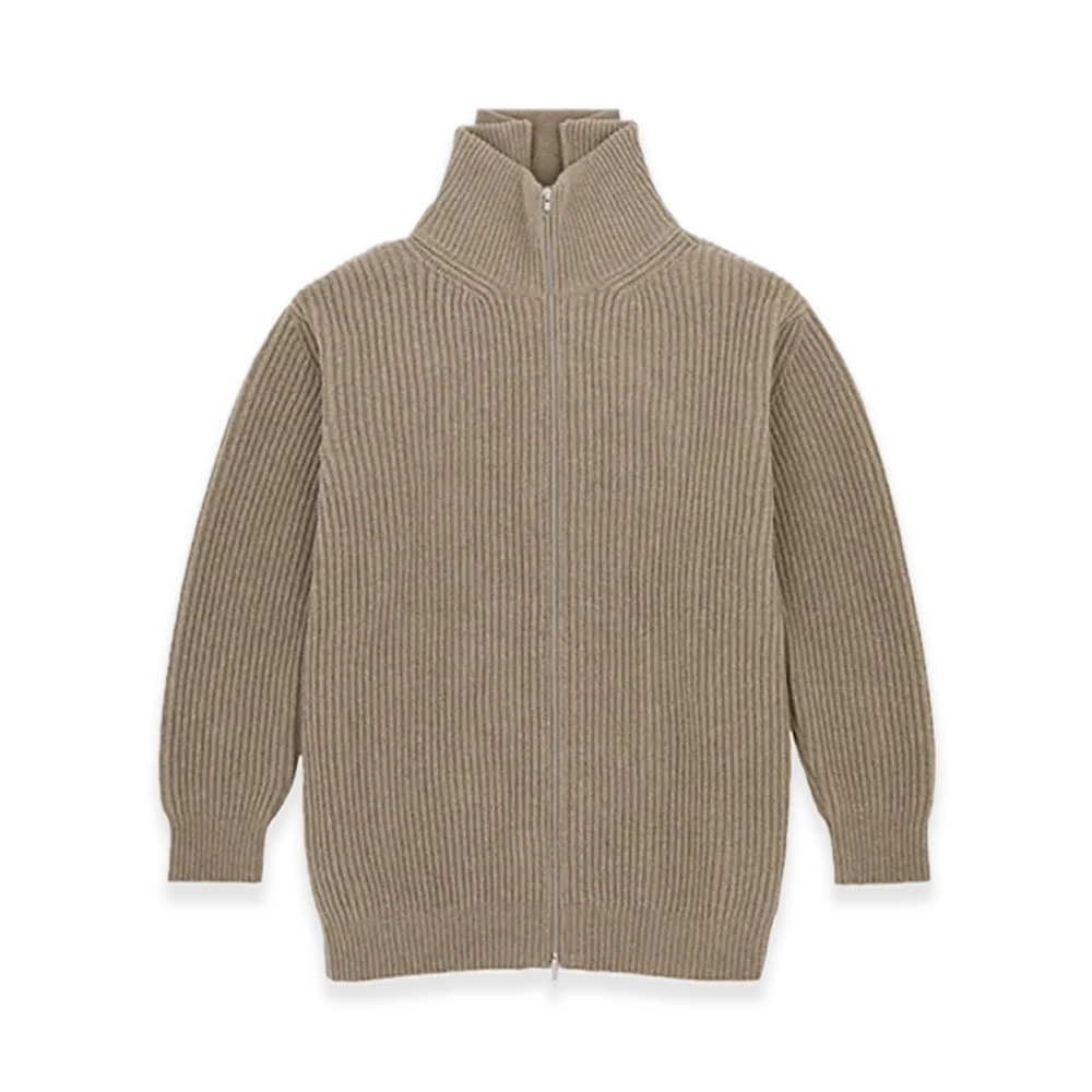 MM6 Maison Margiela Rib Knit Cardigan "Pink Beige"