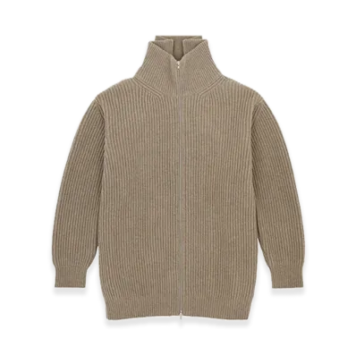 MM6 Maison Margiela Rib Knit Cardigan "Pink Beige"