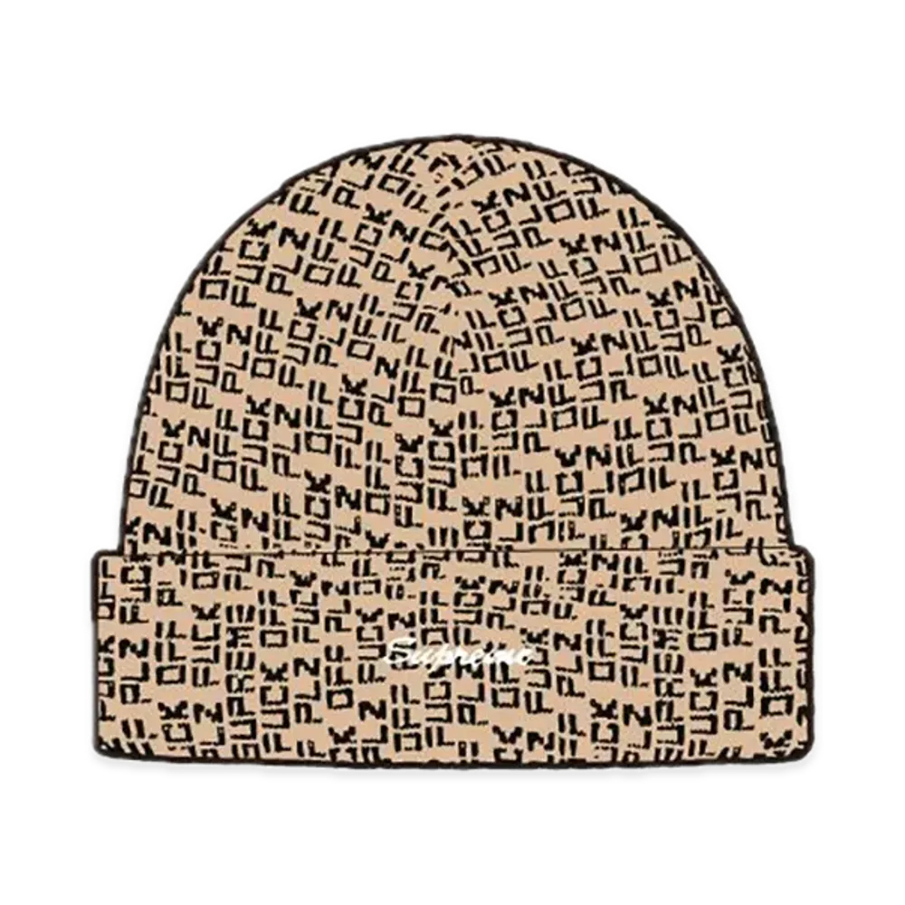 Supreme Fuck Off Beanie "Tan"