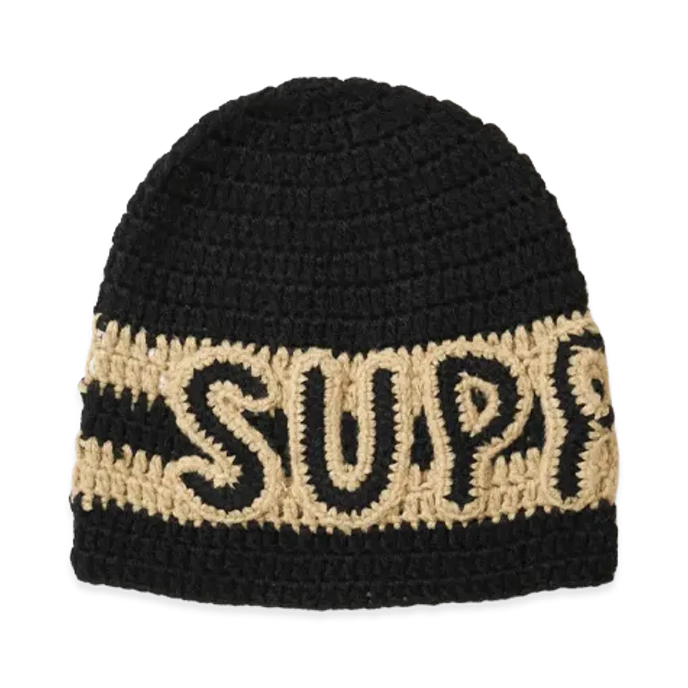 Supreme Crochet Logo Beanie "Black"