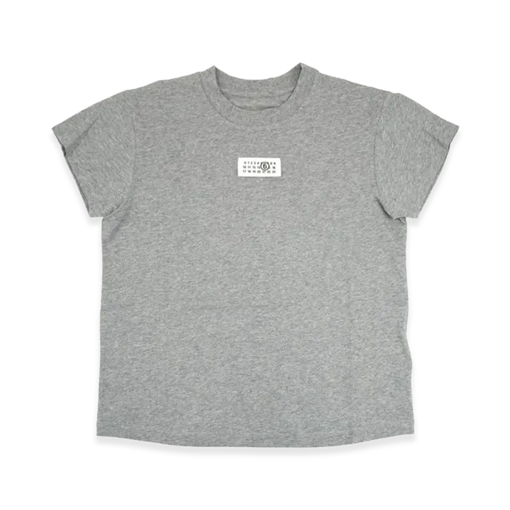 MM6 Maison Margiela Women's Numeric Logo Label T-Shirt "Gray"
