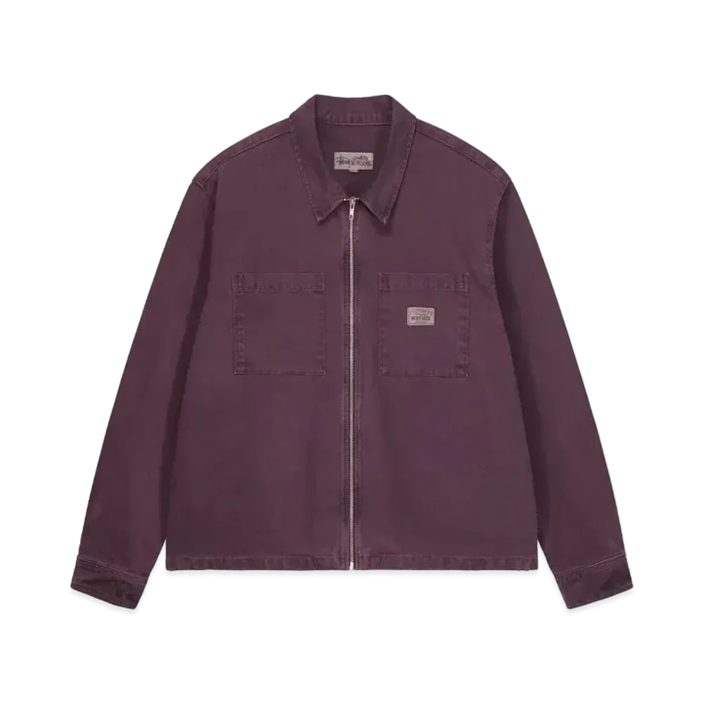 Stussy Washed Canvas Zip Shirt "Purple"