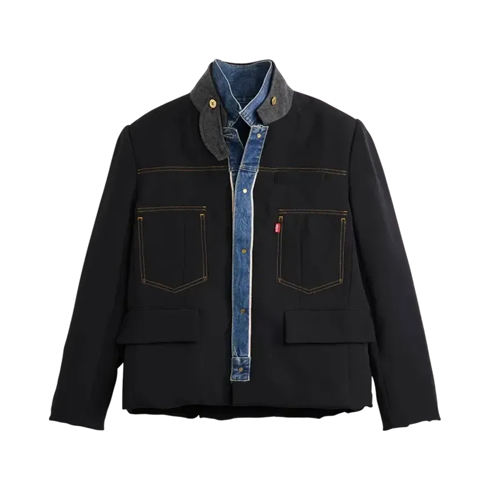 sacai x Levi's Men's Denim x Matelasse Twill Reversible Blouson "Blue/Black"