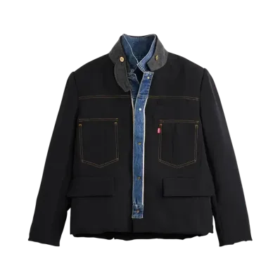 sacai x Levi's Men's Denim x Matelasse Twill Reversible Blouson "Blue/Black"