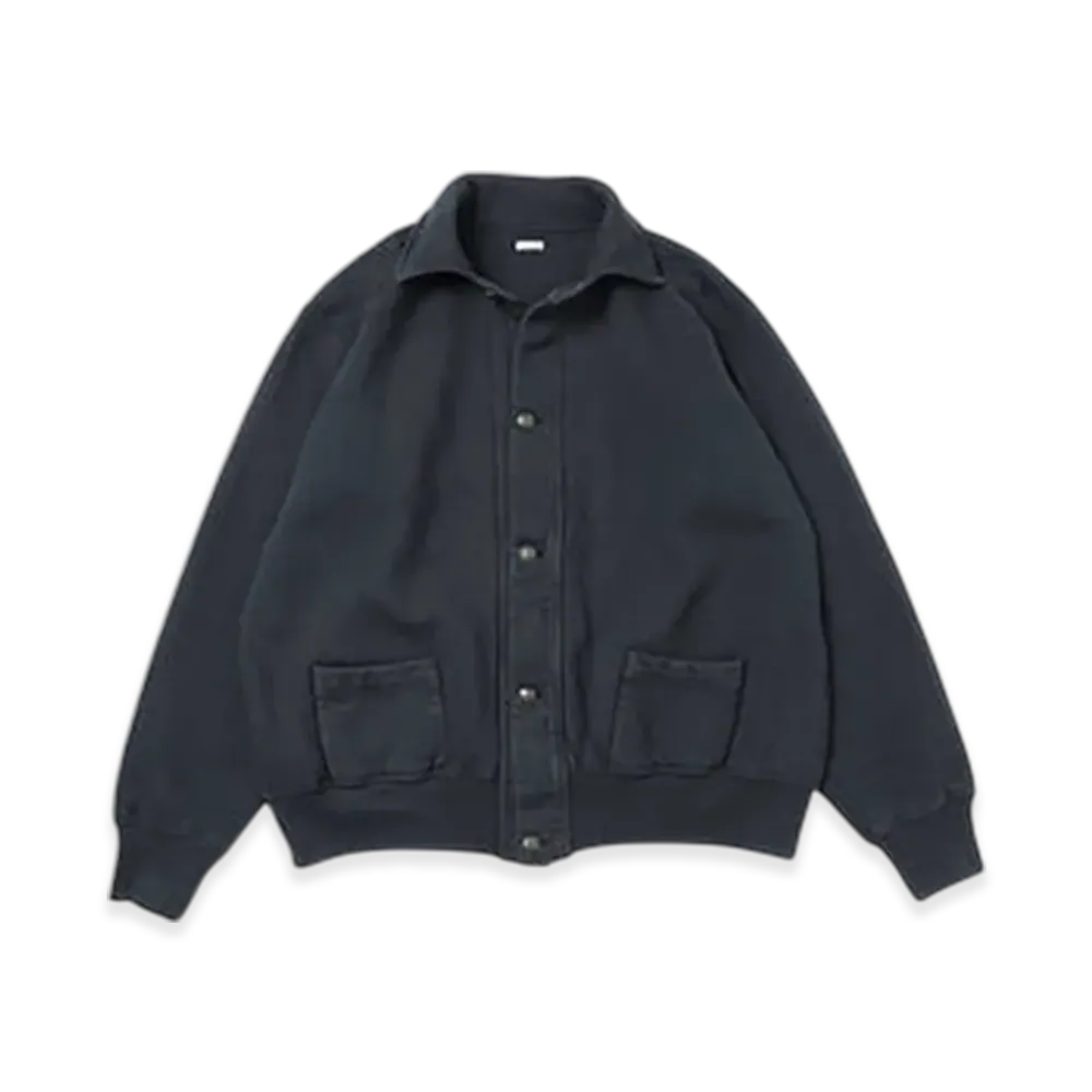 A.PRESSE Vintage Sweat Cardigan "Black"