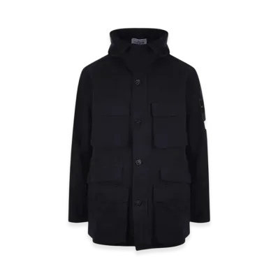 Stone Island 42306 Tela Cotone Lino Fiammato TC Garment Dyed Field Jacket - 22SS "Navy Blue"