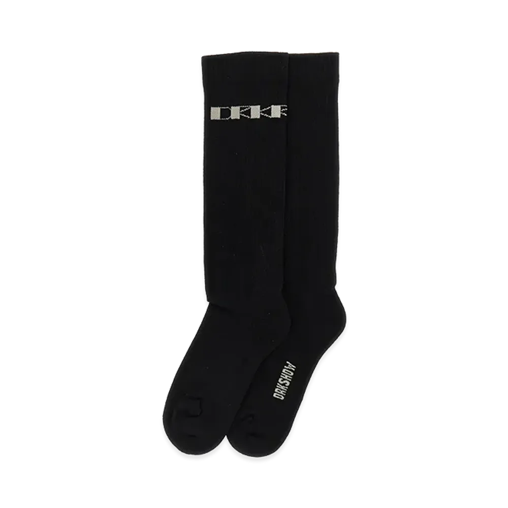 Rick Owens DRKSHDW Women's Jacquard Logo Socks "Black"